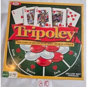 Ideal Tripoley Deluxe  Mat Version Board Game -  Michigan Rummy, Hearts,   Poker